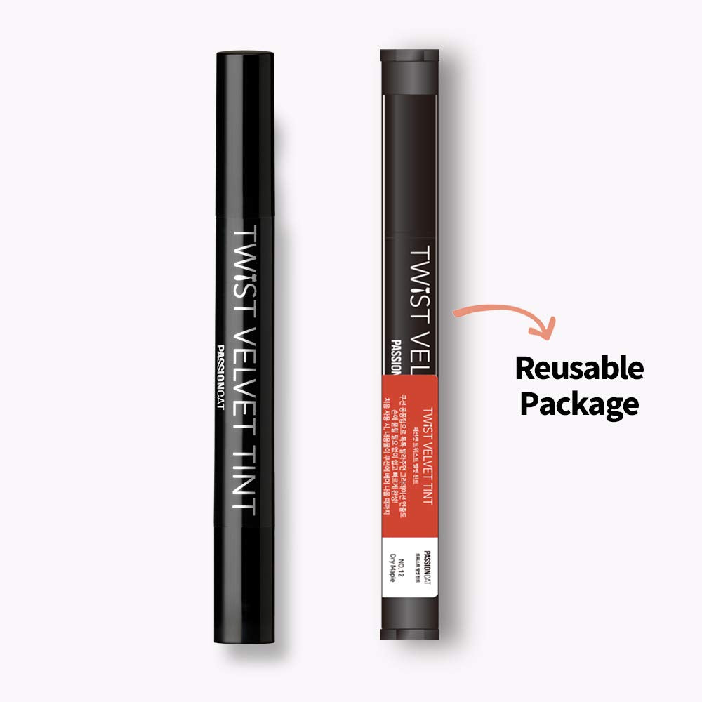 PASSIONCAT Long Lasting Lip Stain for Lips and Cheek Tint | High Pigment Color | lightweight Matte Finish | Weightless | Full Coverage | Twist Velvet Tint #12 (No.12)