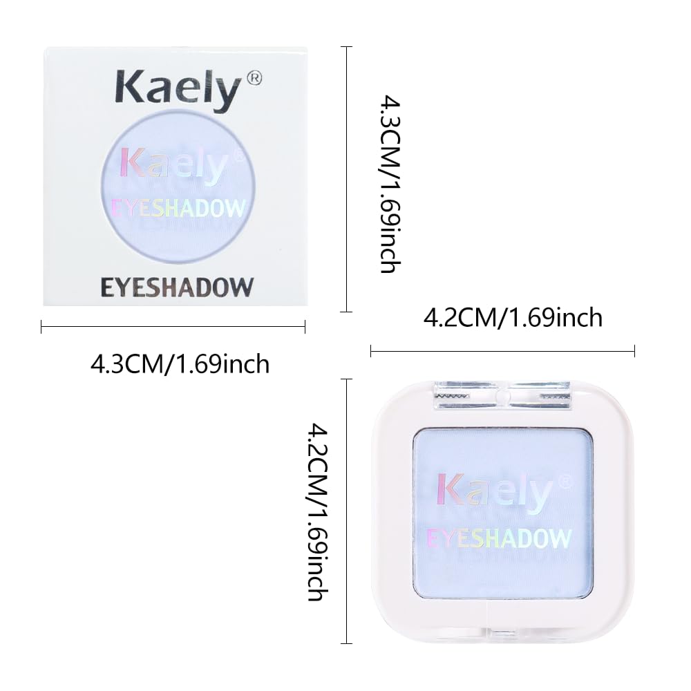 Kaely Pressed Single Eyeshadow Makeup, Light Blue Monochrome Matte Eye Shadow for Older Women, Neutral Powder Eyeshadow Palette Pigmented Waterproof, sombras para ojos, Lightweight Blendable, 22