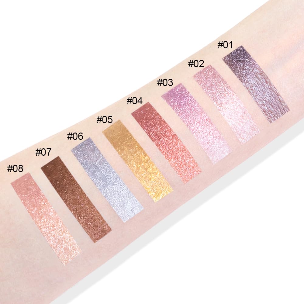 Cream Glitter Soft Pink Shimmer Metallic Eyeshadow Palette Makeup, Natural Single Mini Instant Holographic Eyeshadow For Women, Sombras Crema Para Ojos, Talc, Paraben & Cruelty Free