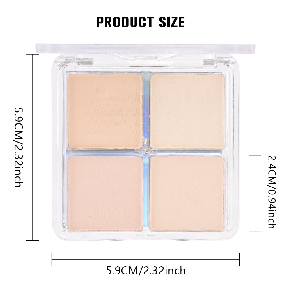 evpct Nude Eyeshadow Quad Palette, Light Nude Pink Beige Ivory Champagne Shimmer Matte Waterproof High Pigment Primer Mini Eye Shadow Palette Makeup for older Women, Smudge Proof Vegan, Bright Nudes