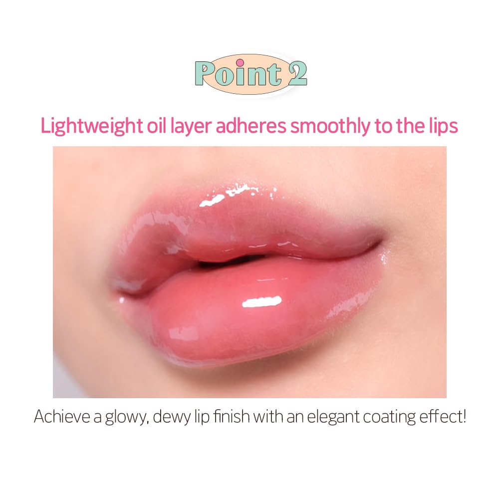 ETUDE Over Glowy Lip Gloss #1 Sweety Cream | Non-Sticky Vegan Lip Tint | Moisturized & Long-lasting Lip Gloss | Daily Tint for Dry Lips, Korean Makeup, K-beauty, Perfect for Gift