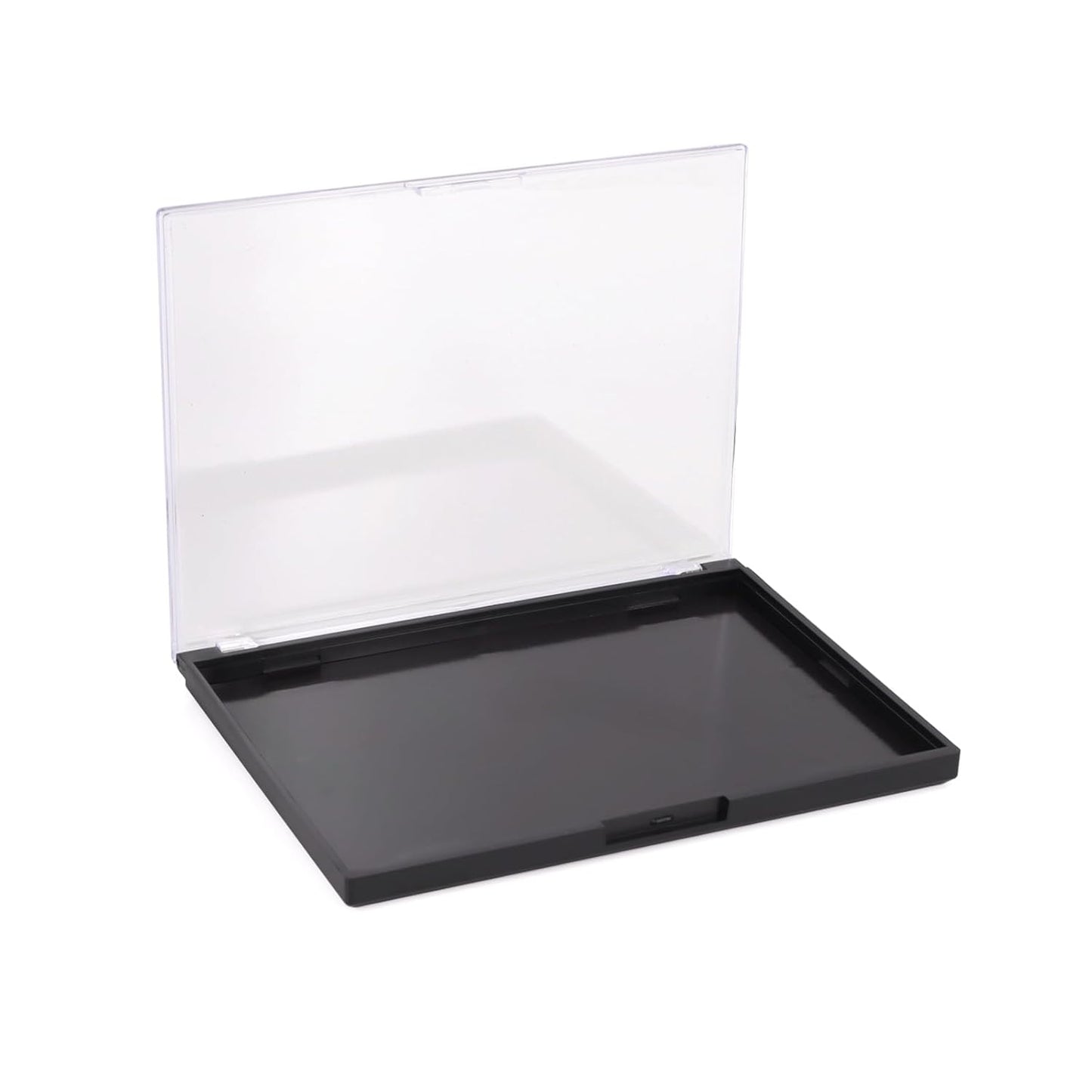 Magnetic Makeup Palette with Clear Top, 3Pack Empty Eyeshadow Pan Dispensing Storage Box with 60Pcs Adhesive Metal Stickers for DIY Cosmetics Lipstick Blush Powder-7.87”X5.51”Palette