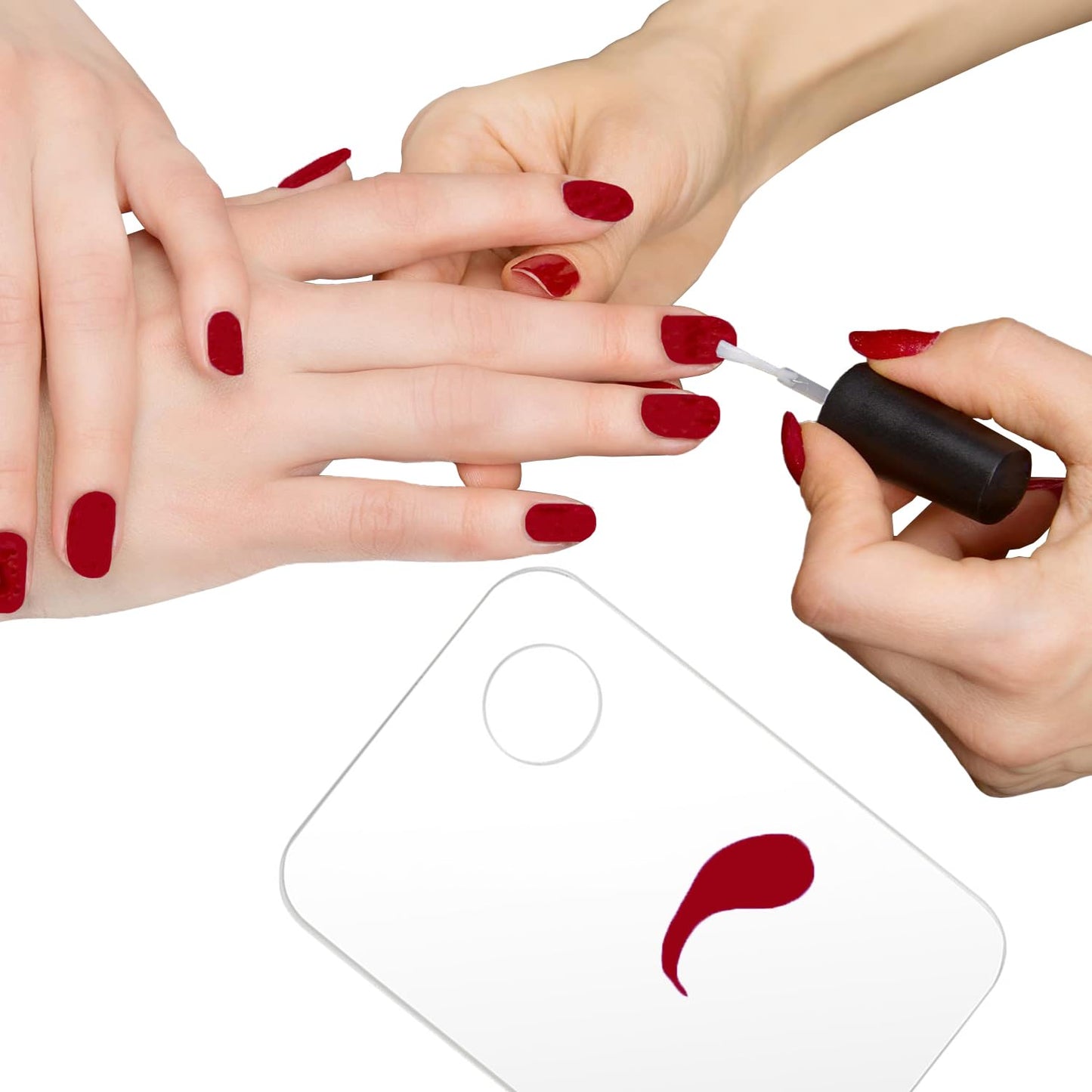 2 Pcs Acrylic Cosmetic Makeup Palette + 1 Pc Makeup Spatula, Makeup Mixing Tray Apply for Foundation Nail Art Beauty Salon Color Cream Liquid Mixing Art Palette