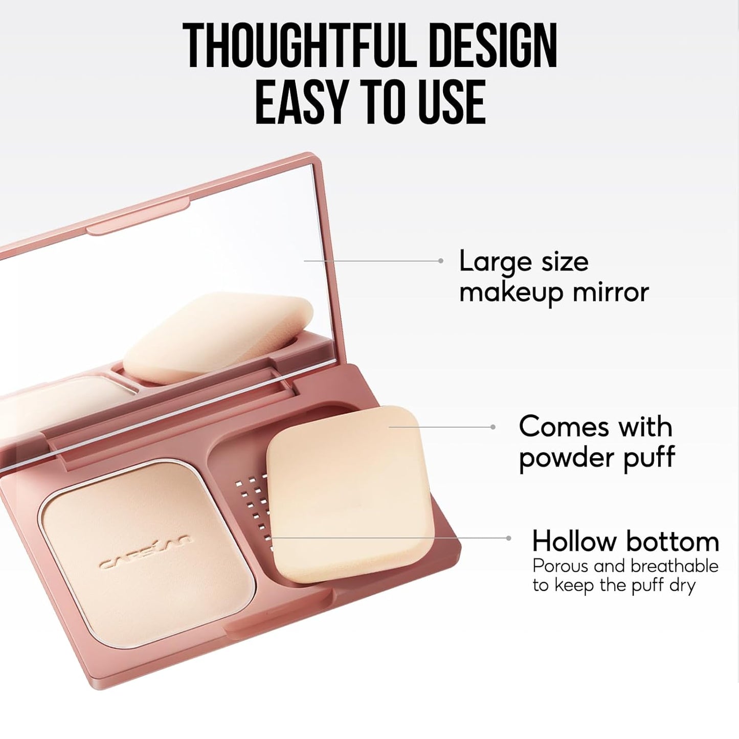 Oil Control Pressed Setting Powder Compact, 12H Longlasting Translucent Powder Makeup, Waterproof Face Powder, 01 LIGHT, 0.28Oz