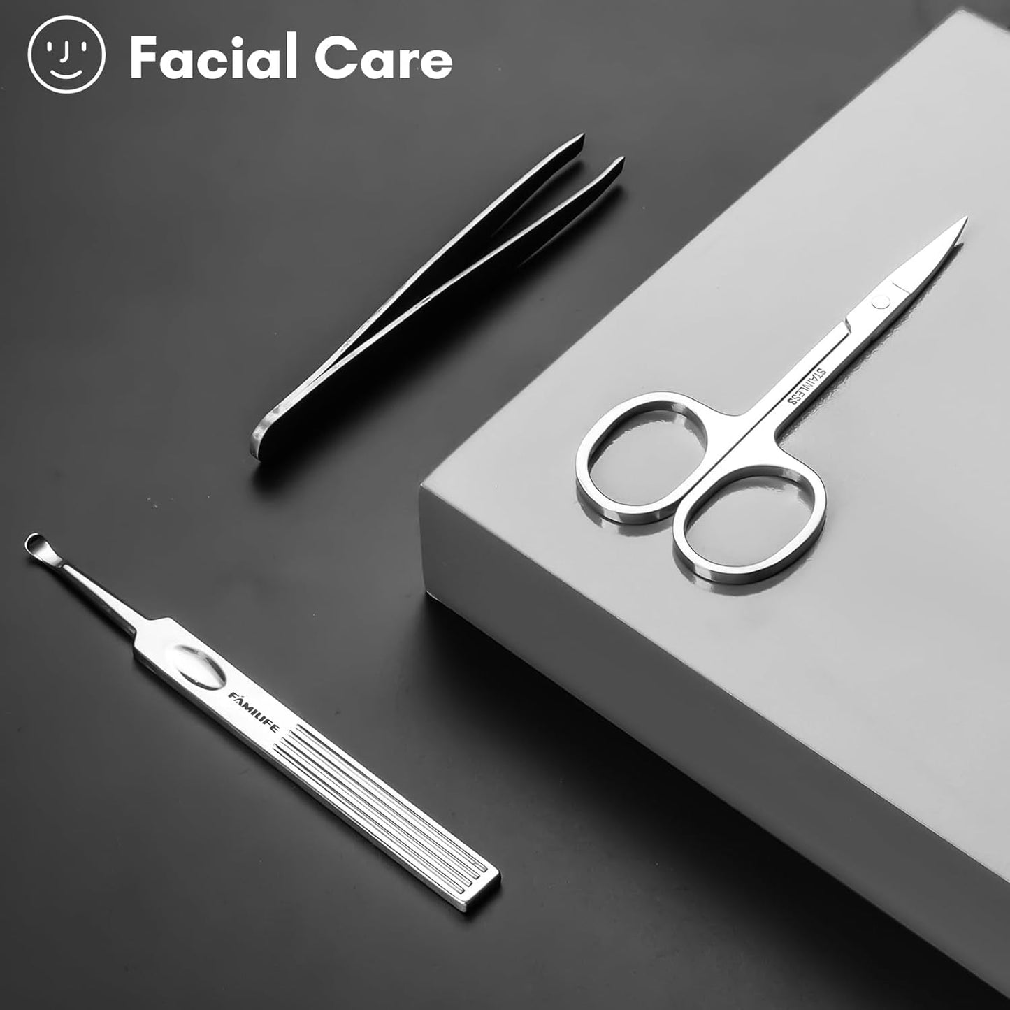 FAMILIFE Manicure Set, Professional Manicure Kit Nail Clippers Set 11 in 1 Stainless Steel Pedicure Tools Nail Kit Men Grooming Tool with Portable Brown Leather Travel Case Luxury Gifts for Him