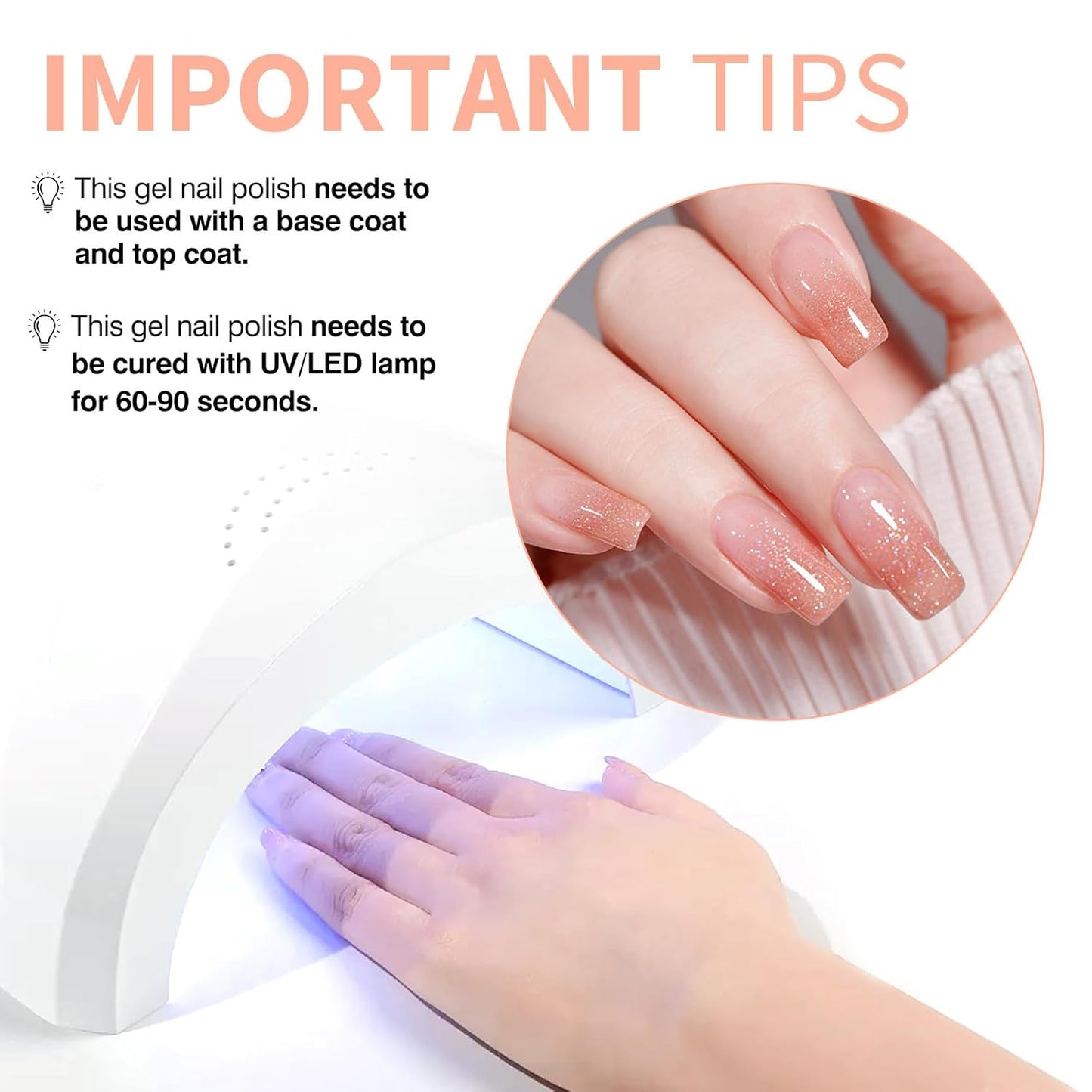 CANNI 1 Pcs Pink Glitter Gel Nail Polish, Shimmer Sparkly Pink Colors Gel Polish Soak Off Led Nail Art Gel Manicure Salon DIY