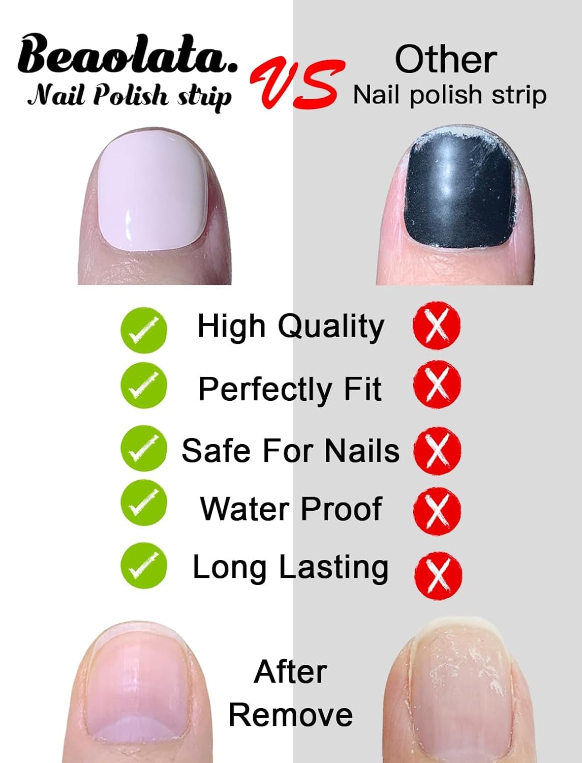 Nail Polish Strips, 32PCS Salon Quality Wraps, Long Lasting Gel Nail Stickers for Women Easy Apply& Remove (Black)