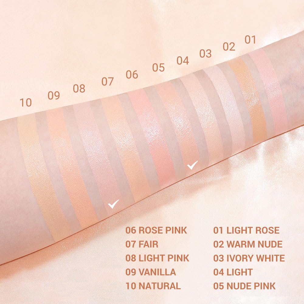 evpct 2Pcs under Eye Brightener, Nourishing Luminous under Eye Concealer Color Corrector for Dark Circles, Waterproof Naturactor Concealer Pot make up for face Eye Ring corrector de ojeras, 05# & 08#