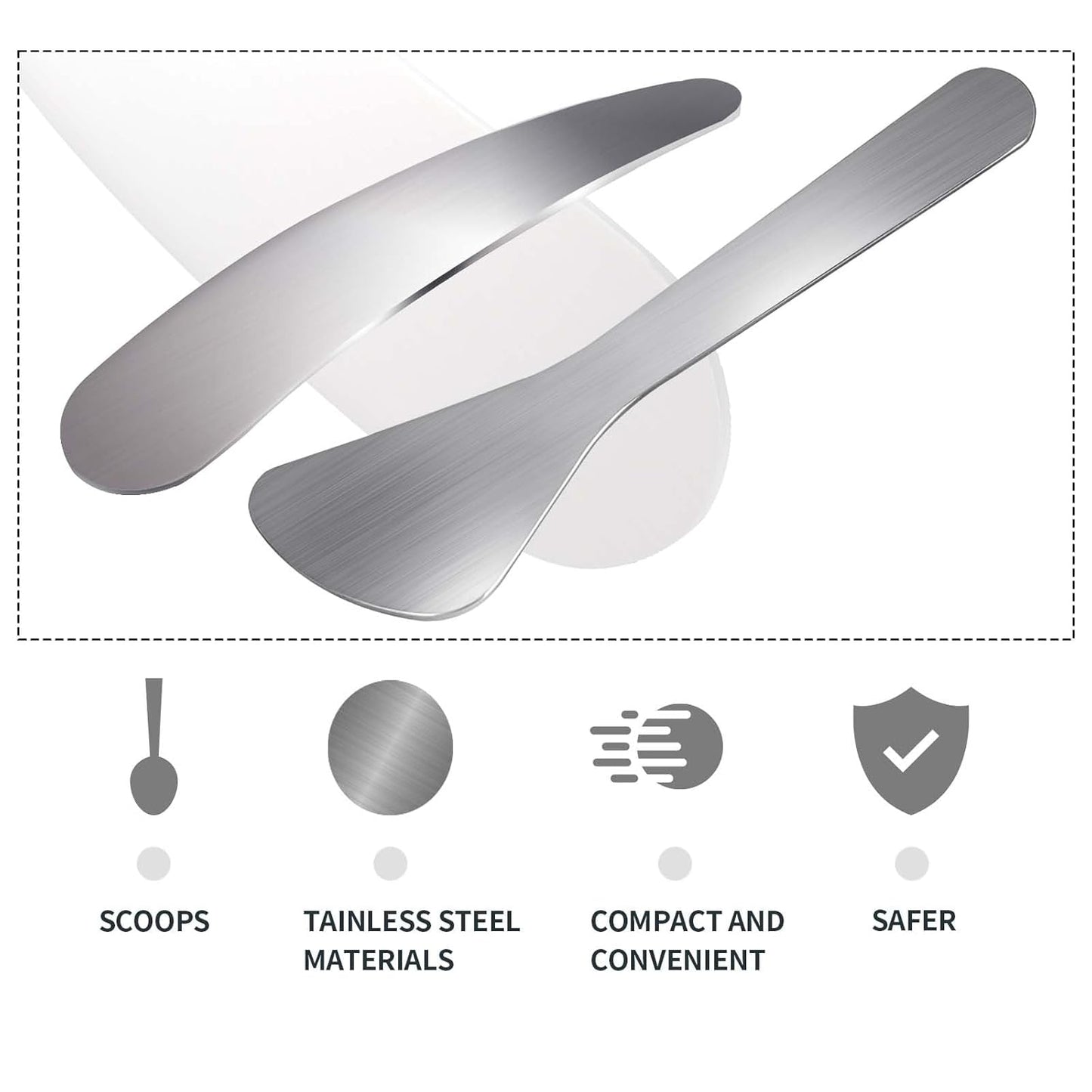 2Pcs Mini Metal Cosmetic Spatulas, Makeup Spatulas, Skincare Spatula, Cream Spatula, Beauty Accessories for Mixing and Sampling Plant Masks, Skin Care Creams, Eye Cream, Essences(Style 2)