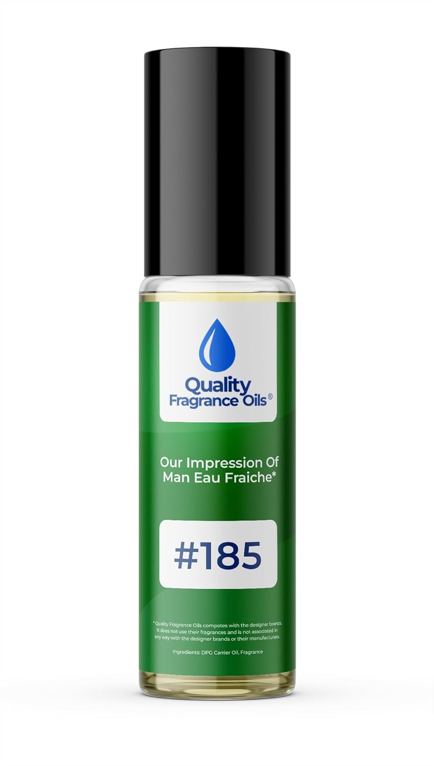 Quality Fragrance Oils' Man Eau Fraiche Impression #185 | Long-Lasting Perfume Oil, Alcohol-Free, Strong Scent, 10ml Roll-On | Affordable Alternative to Designer Fragrances