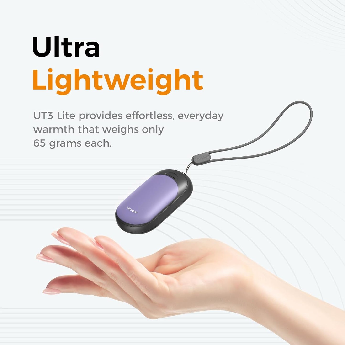 OCOOPA Magnetic Hand Warmers Rechargeable 2 Pack, AI Electric Handwarmers, Fast Heating, 3-Settings, UL Certified, Portable Heater, Gloves Fitting, Travel Essentials, Gifts Women Men, UT3 Lite