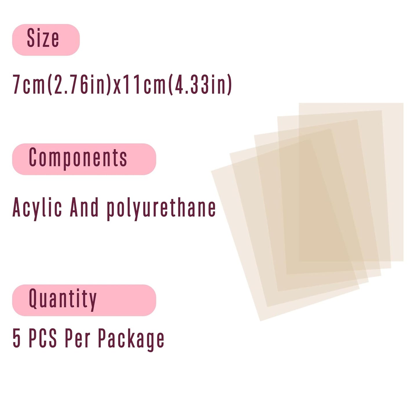 Nail Repair Sheet works for Fixation & isolation layer for Broken Nails, Protective layer for Acrylic, Nail bandage for Nail Recovery, Invisible Instant and Easy to use 5 pcs