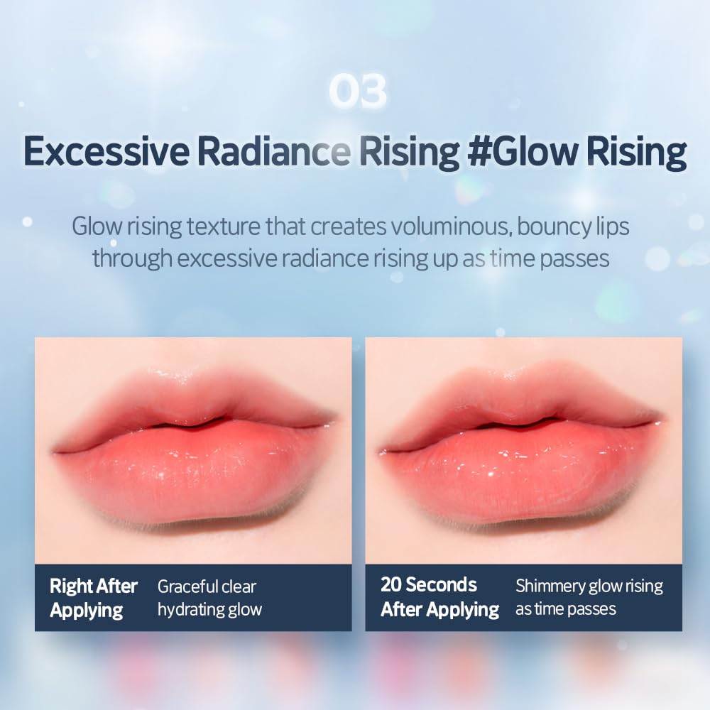 ETUDE Over Glowy Lip Stain Tint #12 Ruby Love | Non-Sticky Vegan Lip Tint | Moisturized & Long-lasting Lip Gloss | Daily Tint for Dry Lips, Korean Makeup