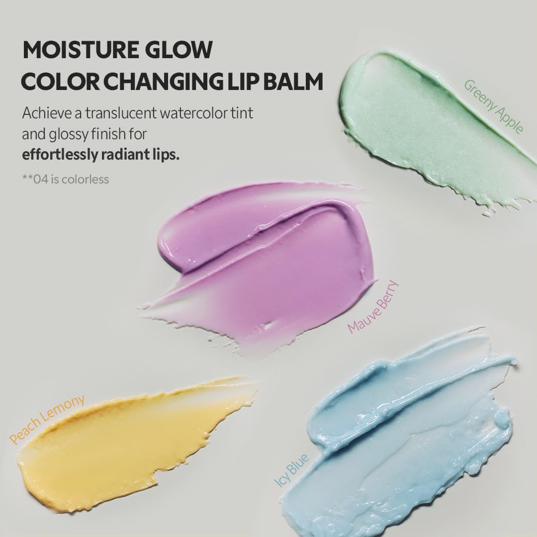 TIRTIR Water Mellow Lip Balm, 01 Icy Blue, 0.11 Fl Oz – pH Color Changing Organic Korean Lip Care, Lightweight Deep Hydration Lip Moisturizer for Women Men, Paraben Free