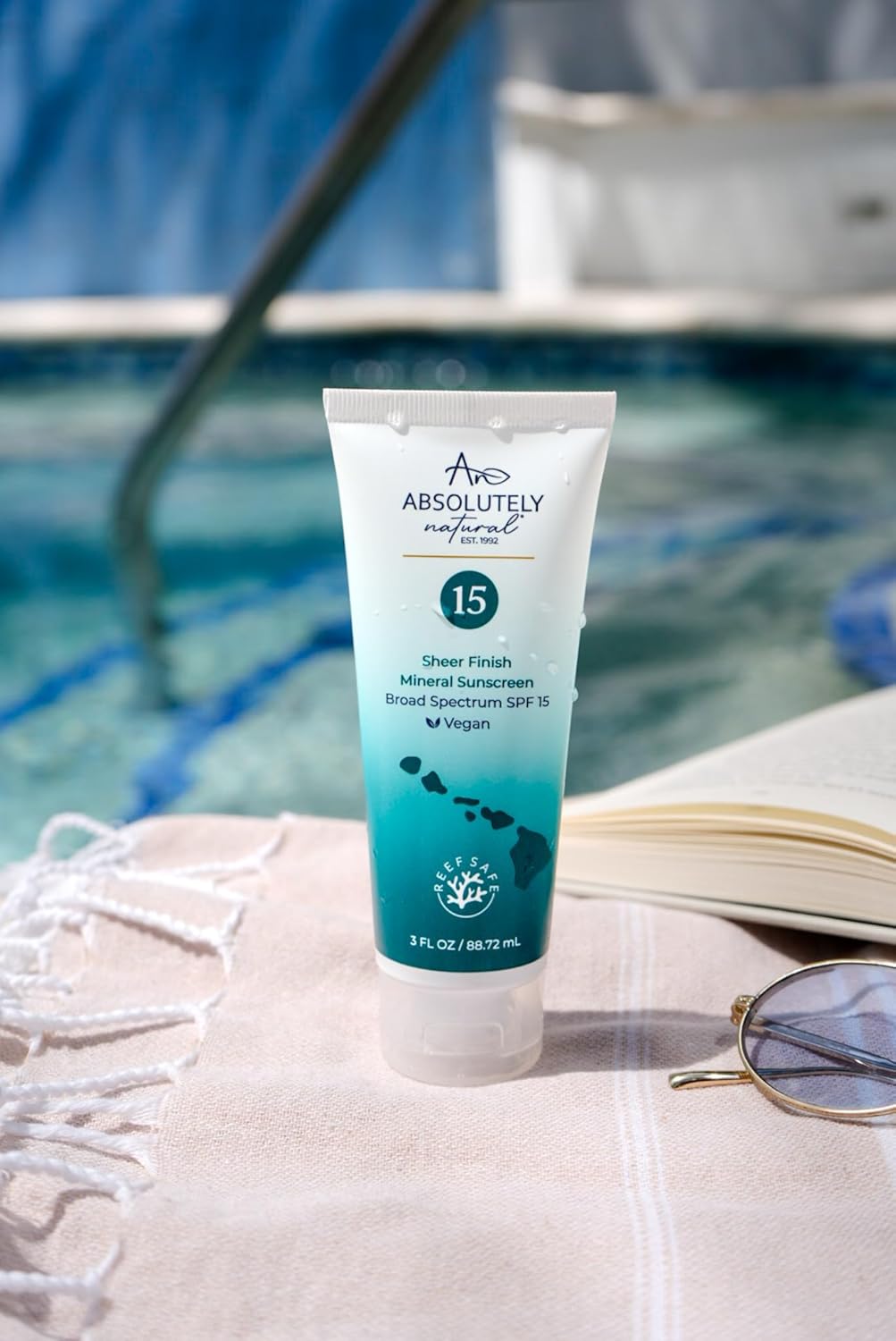 SPF 15 Mineral Sunscreen - Broad Spectrum Water Resistant Moisturizer Lotion For Body & Face - With Non-Nano Zinc Oxide, Vitamin E, & Antioxidants - Made in USA, 3 Oz