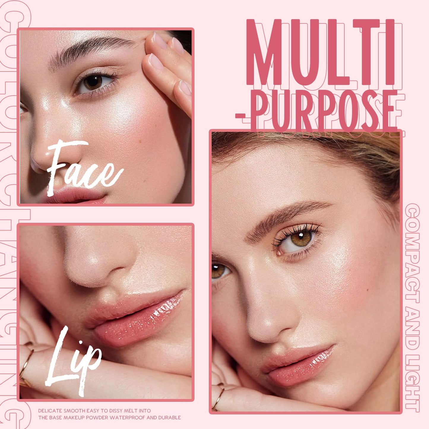 VIOLA HOUSE Color Changing Blusher for Cheeks, Moisturizing Blush Rouge Soft Cream, Lips Balm Multi Use Cream for Cheeks & Lips Glossy (Transparent Red, 55.00 g (Pack of 1))