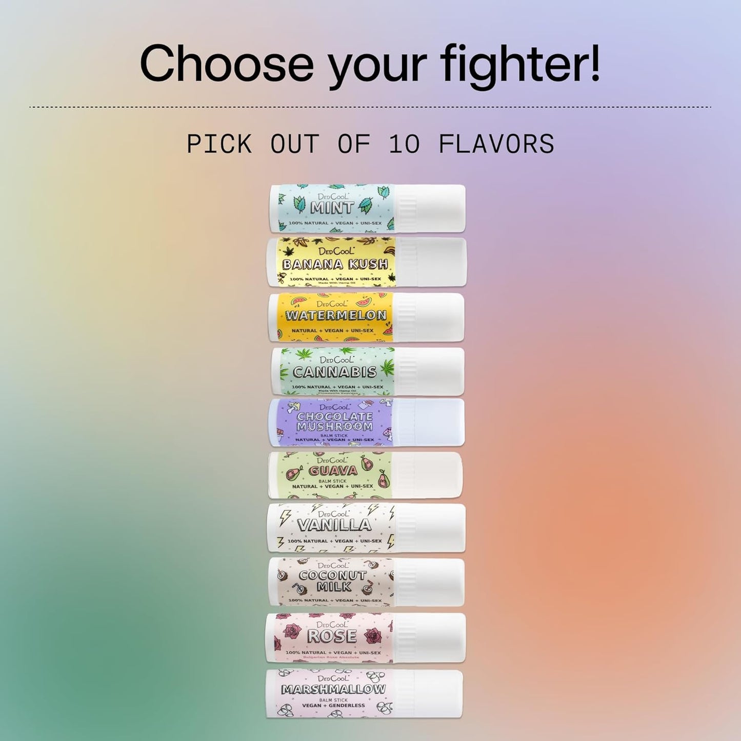 DedCool - Lip Balm Stick (Vanilla) Jumbo, Vegan, Flavored, Coconut Oil Lip Balm, Long Lasting, Moisturization, Hydrates Dry & Chapped Lips, Vegan, Natural, Clean, Non-Toxic, Fragrance For All