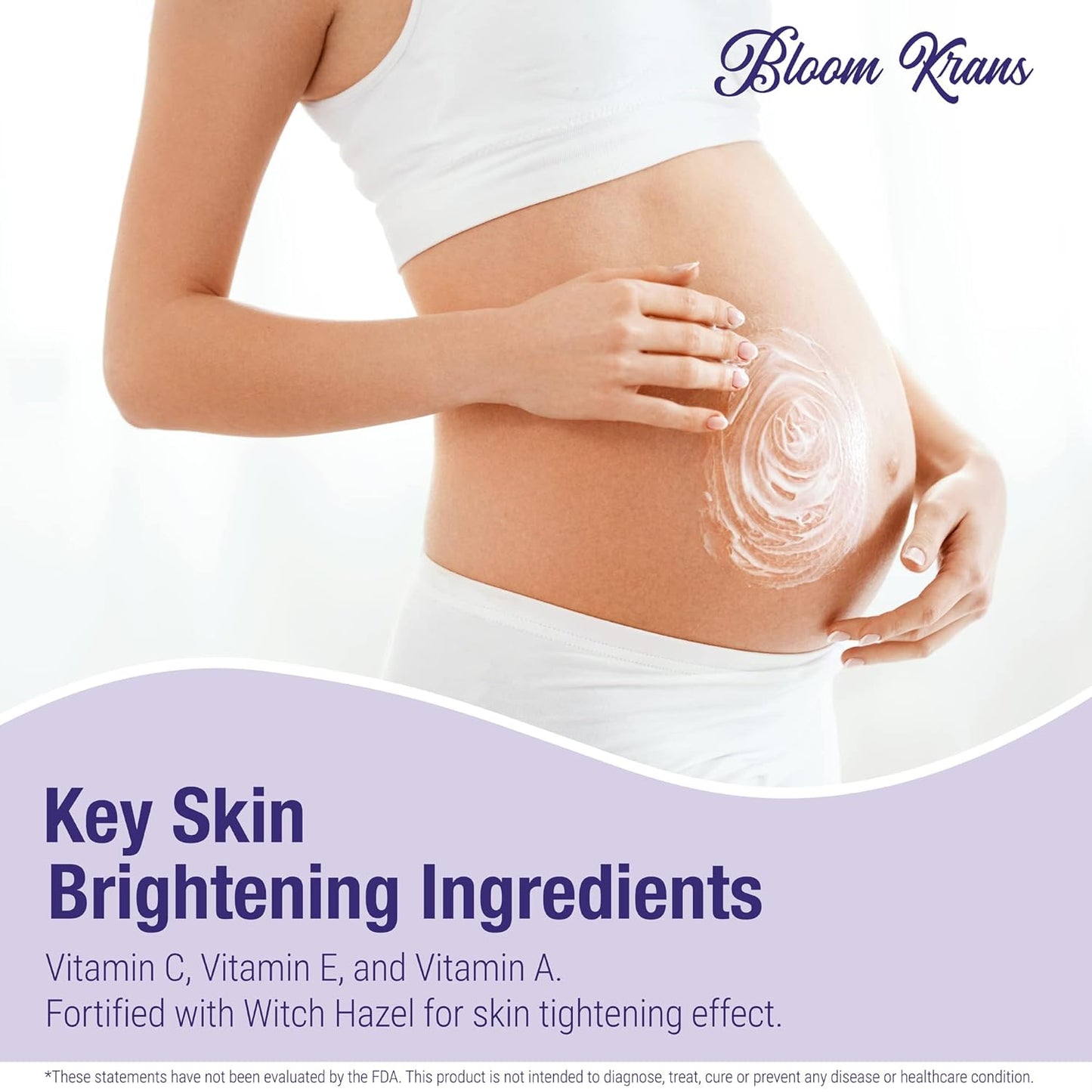 Bloom Krans Stretch Mark Cream for Pregnancy – Moisturizing Stretch Mark Remover Prevention Cream for the Pregnant Belly - Postpartum Lotion Essentials