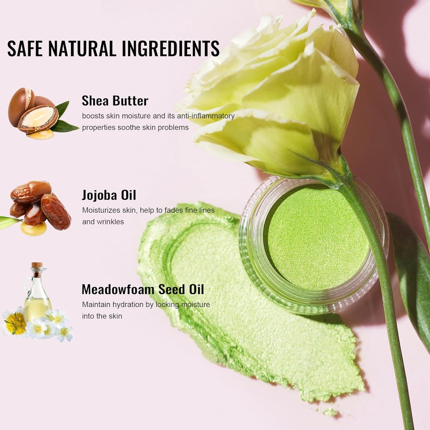 Oulac Cream Eyeshadow also for Highlighter Large Capacity Highly Pigmented Eye Shadow Waterproof &Long Lasting with Moisturizing Formula 04