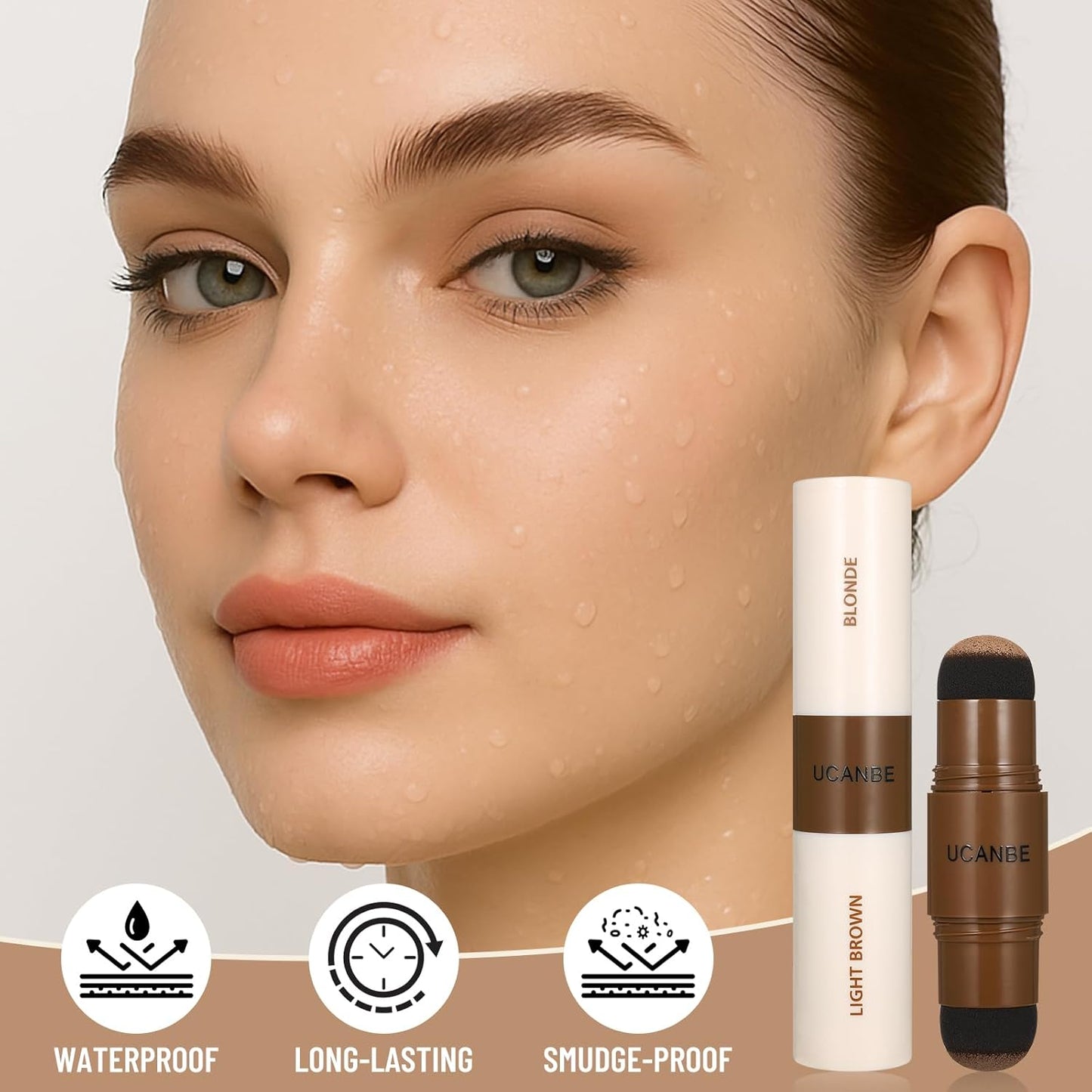 UCANBE 25PCS Eyebrow Stamp Stencil Kit With Dual-Color Eyebrow Stamp Pomade,20 Reusable Eyebrow Stencils,Finising Powder,Brush,Eyebrow Razor,Zipper Pouch,Waterproof Eye Brow Stamping and Shaping Kit01