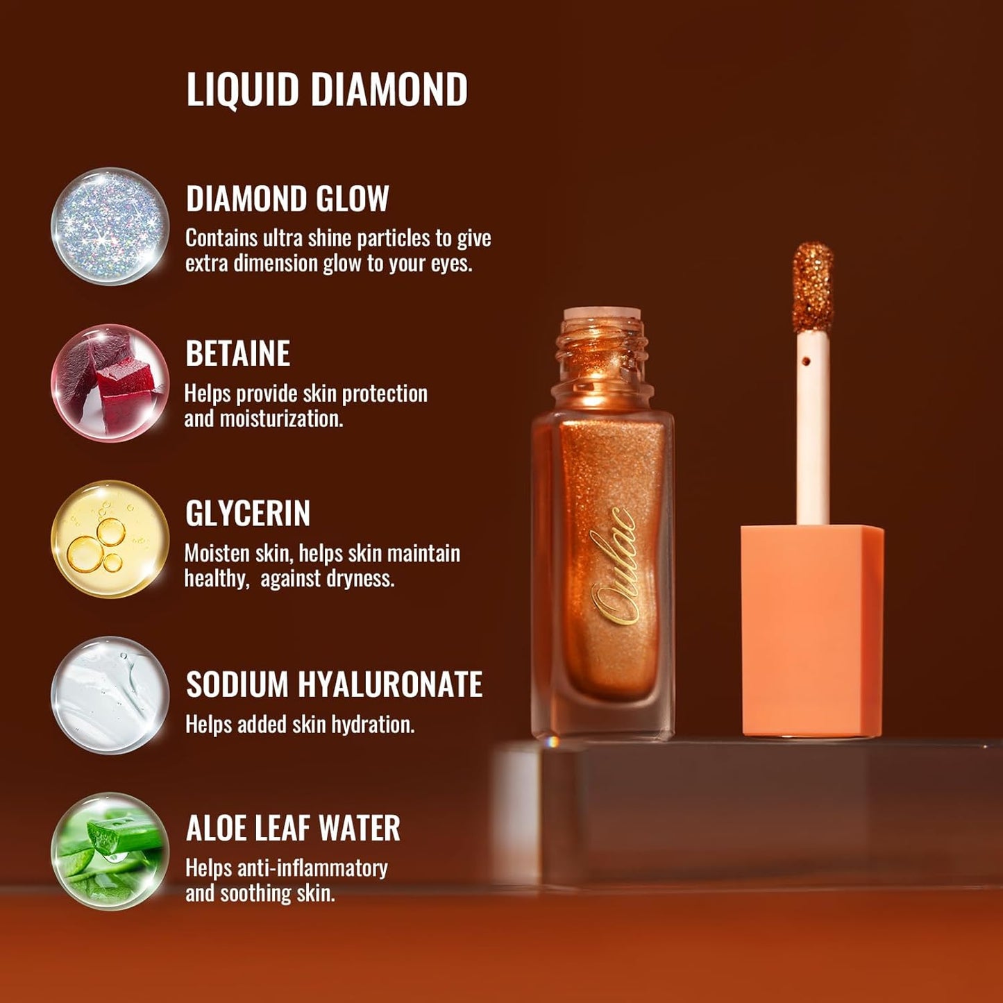 Oulac Green Liquid Glitter Eyeshadow&Eyeliner–Smooth Shimmer Eye Makeup with Sparkle Finish,All-Day Wear Lightweight Buildable Formula,Easy to Use Smudge-Proof,Gifts for Women 5.4g (06) Chaotic Love