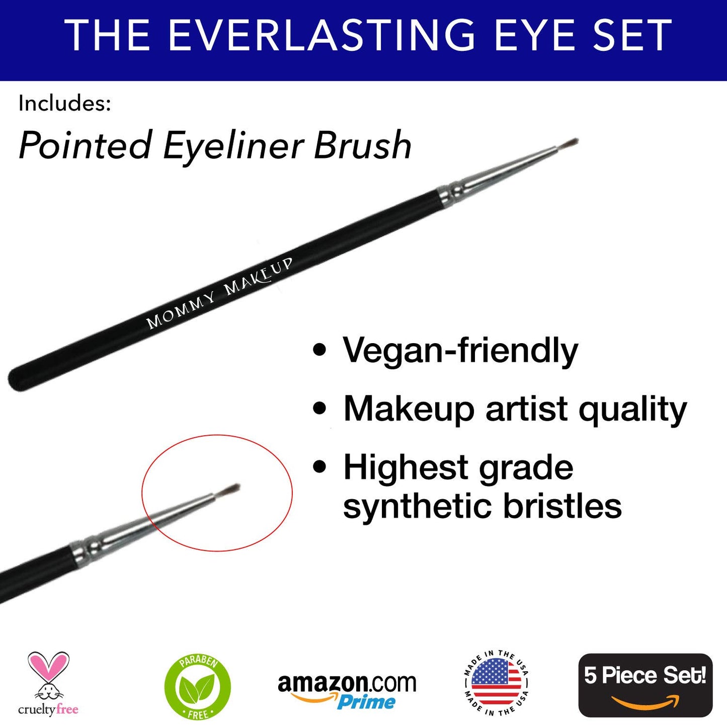 The Everlasting Eye 5 Piece Waterproof Makeup Set. Gel Eyeliner, Creme Eyeshadow, 2 brushes and Mesh Bag. Paraben-free, Talc-free, Cruelty-free. Misty Mocha/Chocolate Kiss 1802