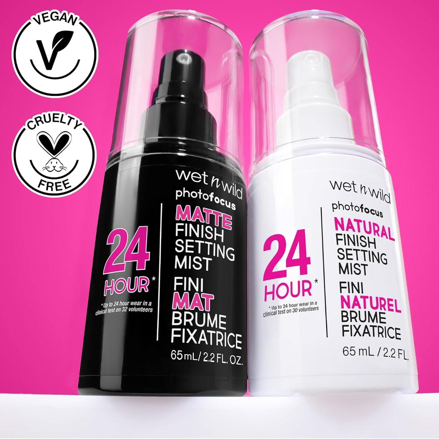 wet n wild Photo Focus Setting Mist, Up to 24HR Wear, Lightweight & Nourishing with Provitamin B5 & E, Suitable for All Skin Types, Cruelty-Free & Vegan - Natural Finish