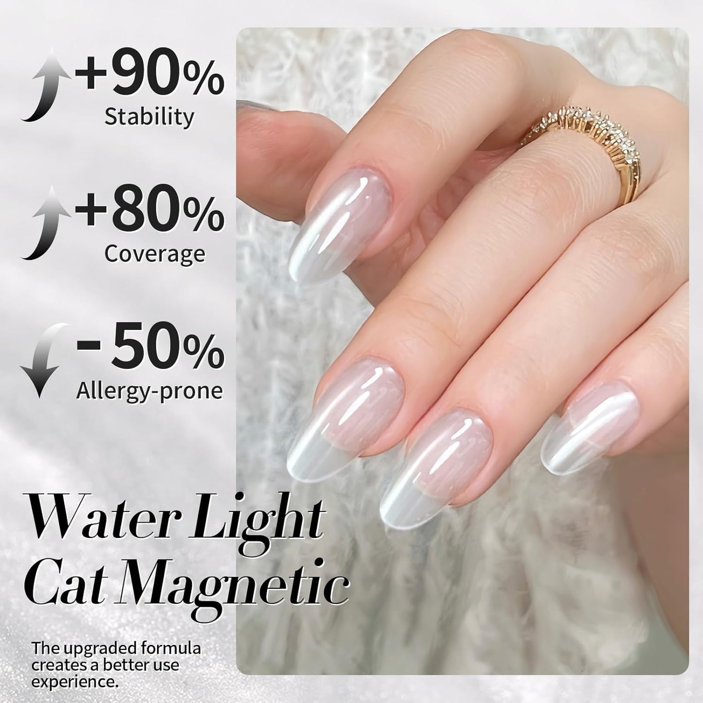 BORN PRETTY Silver Cat Magnetic Eye Gel Nail Polish Crystal Glass Cat Magnetic Shimmer Gel Polish Glass Magnetic Gel Gift 15ML