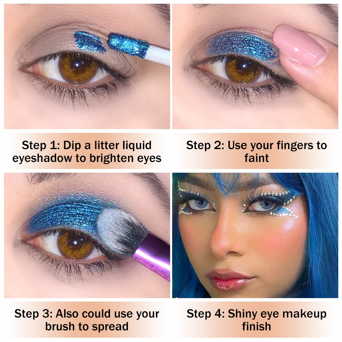 Oulac Liquid Glitter Eyeshadow - Metallic Golden Liquid Eyeliner Shimmer Eye - Non-Creasing, Lightweight, Moisturizing Formula - Easy to Remove - Vegan & Cruelty-Free (32)