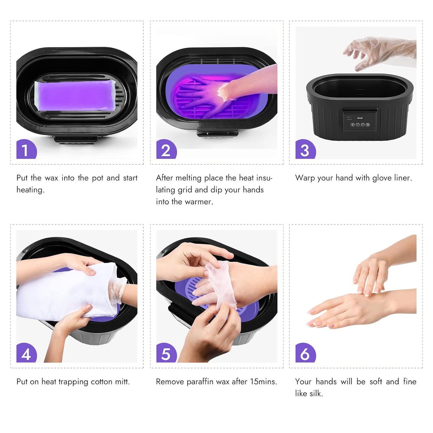 Paraffin Wax Machine for Hand and Feet, Waxkiss 5000ml Paraffin Bath with Lavender Paraffin Wax Warmer for Professional Spa & Arthritis Treatment At Home