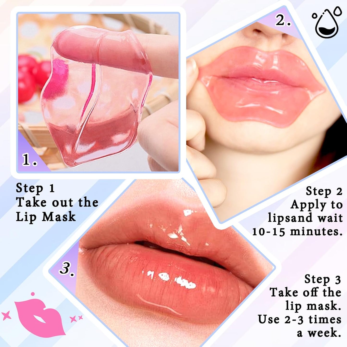 30PCS Moisturizing Lip Masks Set, Overnight Bulk Lip Patches, Long-lasting Hydrating Sleeping Lip Plumping Masks for Women 04