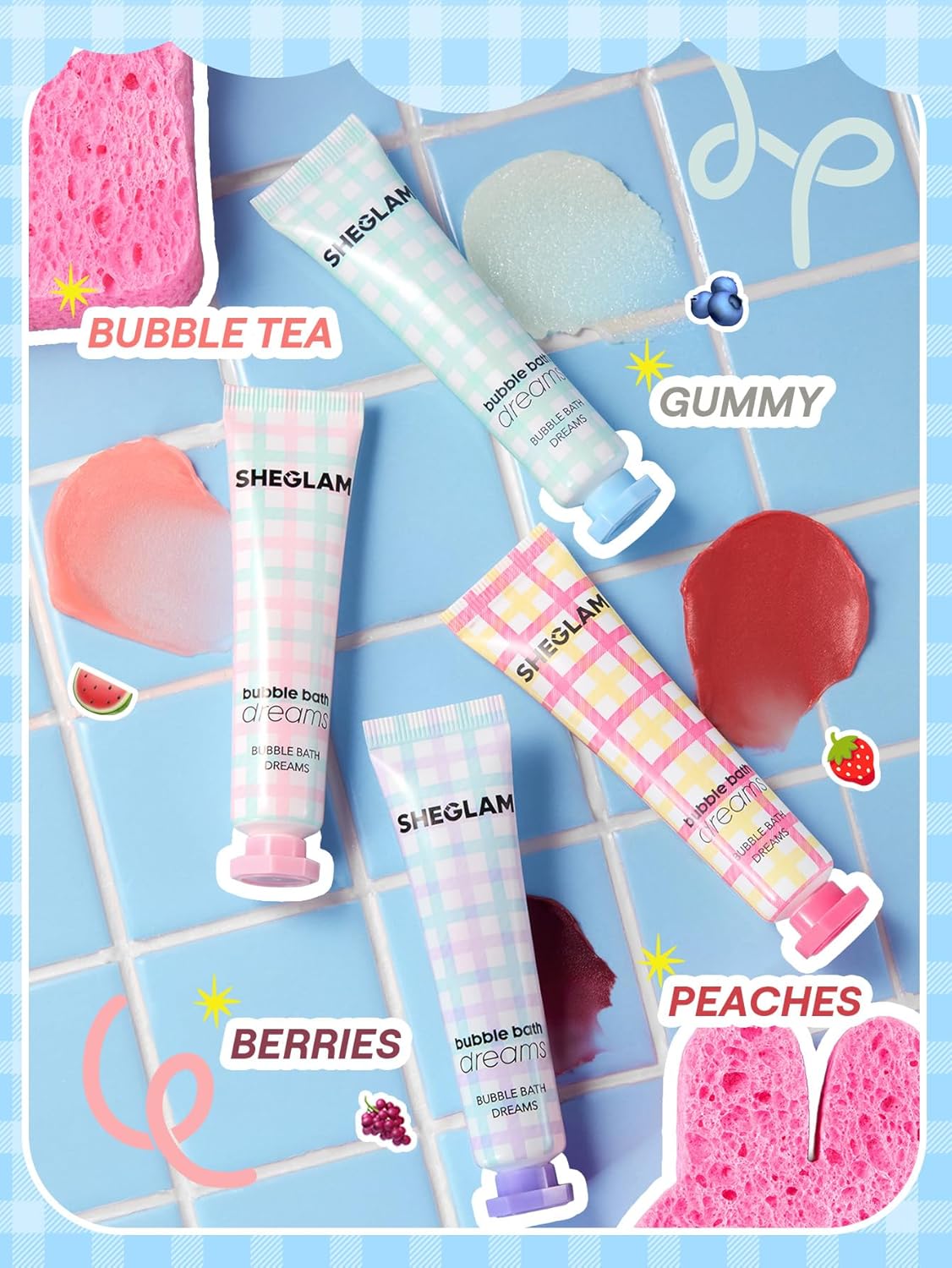 SHEGLAM Bubble Kiss Lip Balm Semi-Matte Nourishing & Hydrating Moisturizing Lip Balm - Peaches