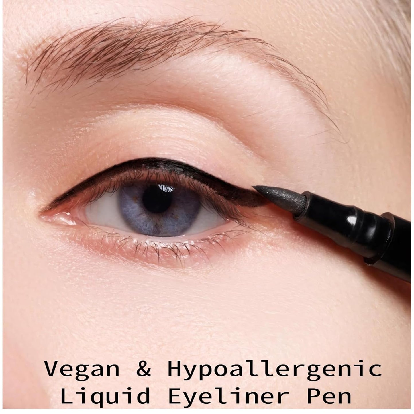 Triple Pack of Vegan-Approved Hypoallergenic Liquid Eyeliner Pens, Tattoo Effect, Quick Dry, Waterproof, Smudgeproof, Long-lasting & Felt Tip Eyeliner pen: Precision Beauty for Women (Classic Black)