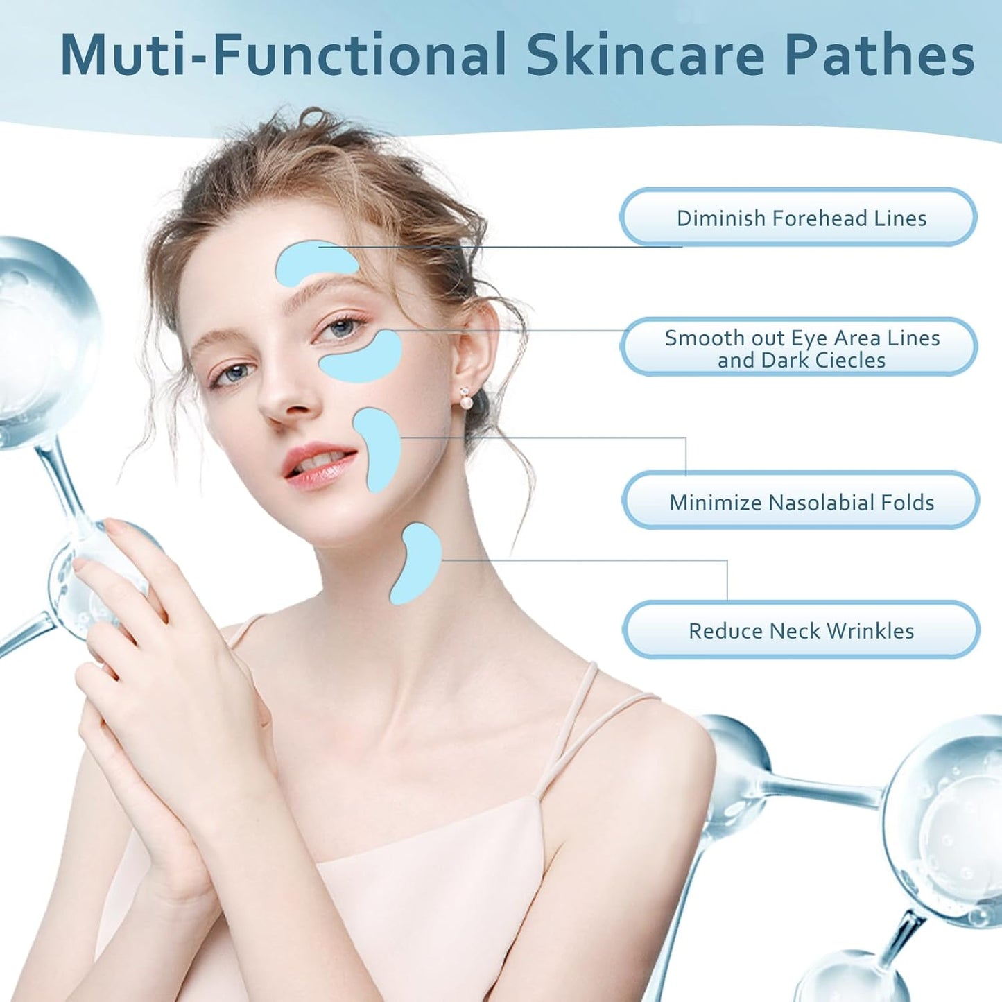 Reusable Eye Patches, 3 Pairs Eye Patches, Rreusable Under Eye Patches with Lifting Effect to Reduce Wrinkles and Fine Lines, Silicone Patches with Metal Eye Cream Applicator,Tin Case