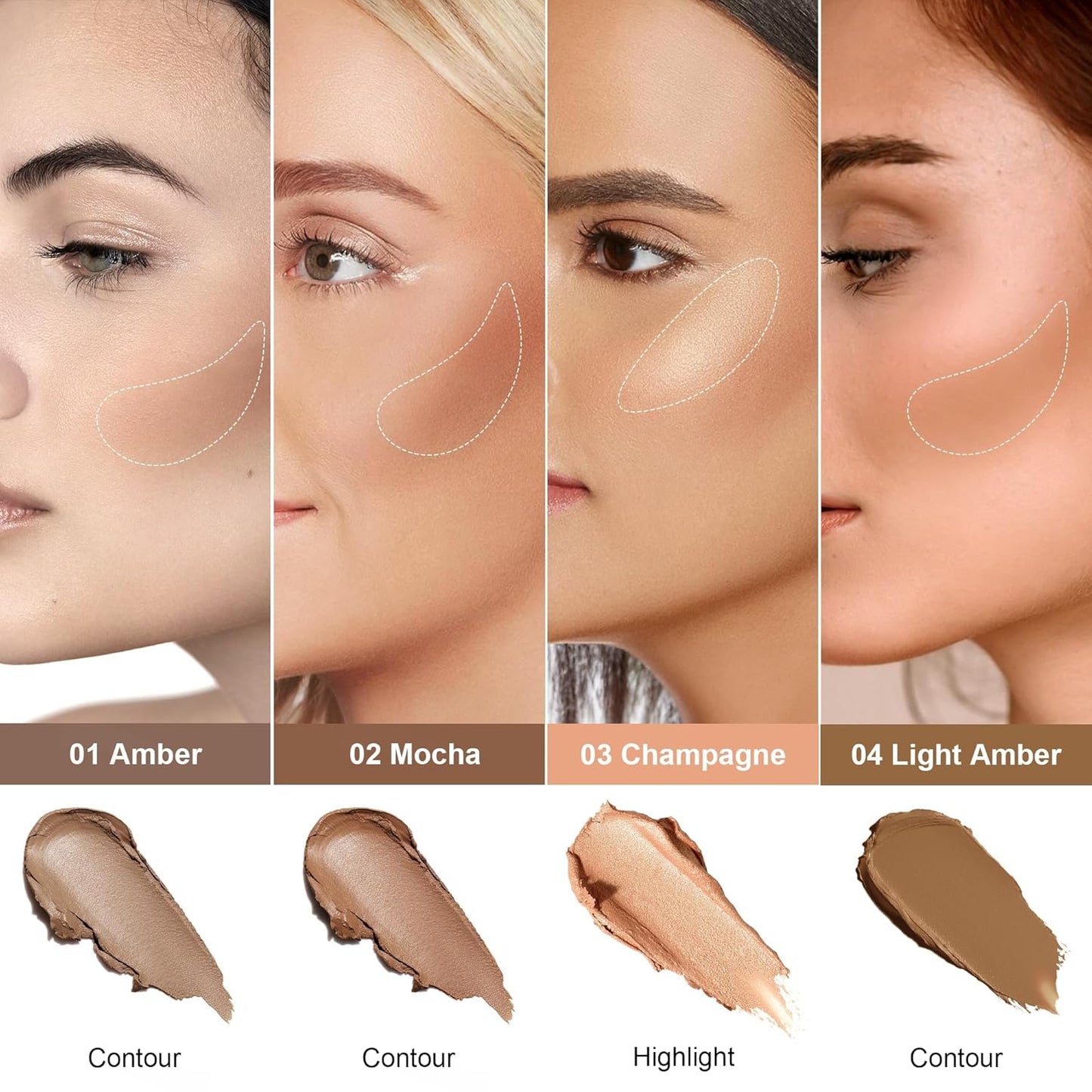 FV Contour Stick, Blendable & Smooth Cream Contour Stick with Natural Finish, Waterproof & Highly Pigmented Face Contour Makeup Stick for Beginners, Long Lasting & Cruelty-free, 02 Mocha