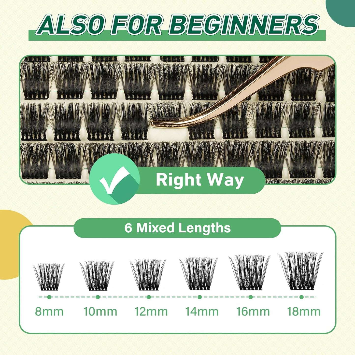 DIY Lash Extension Kit KEYYOU 144pcs Lash Clusters Eyelash Extension Kit with Mascara Brush Bond and Seal Lash Remover Lash Applicators Lash Brush for DIY Lash Extensions (Y12 Kit)