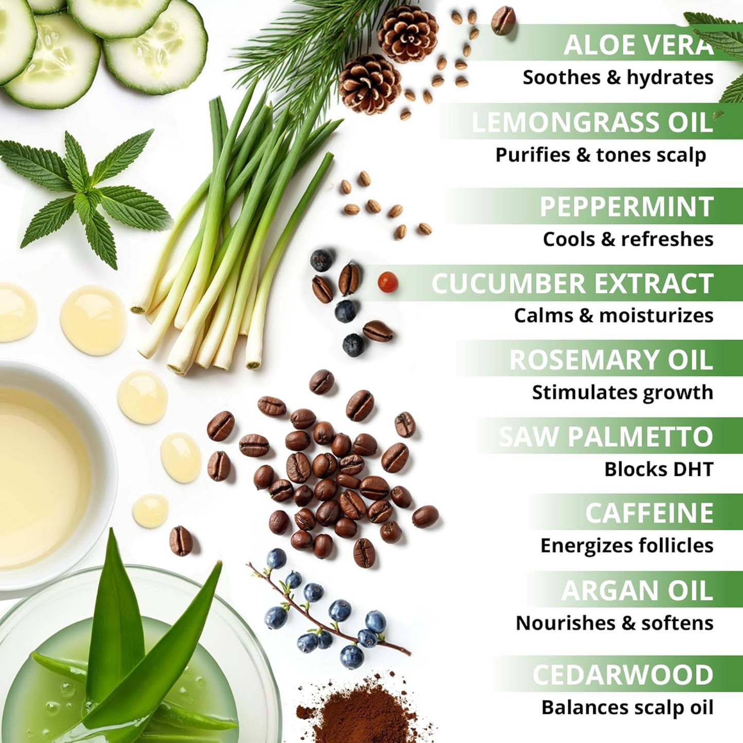 Rosemary & Lemongrass Hair Growth Shampoo for Thinning Hair, Strengthening & Volumizing, Made in USA