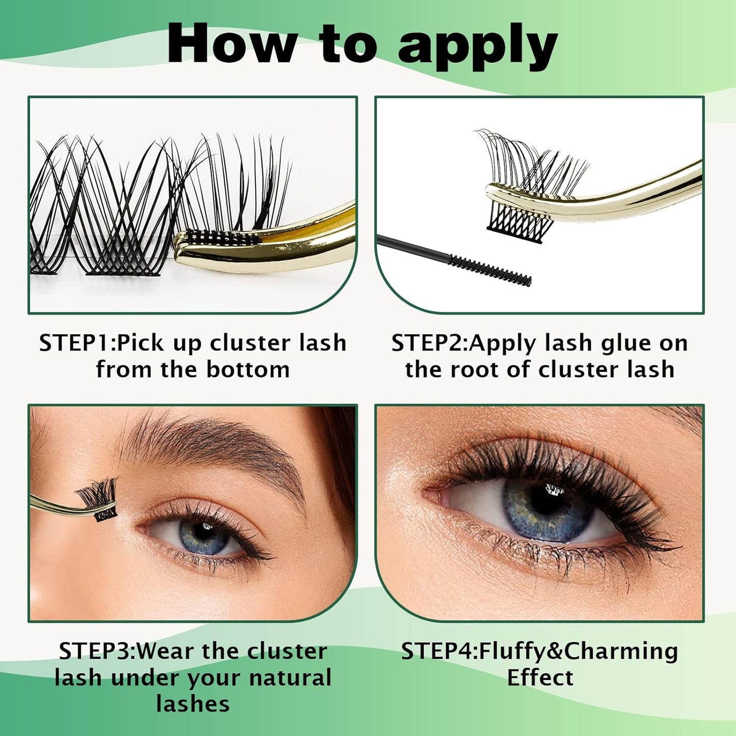 Lash Clusters,96 Pcs Cluster Lashes D Curl 16mm DIY Lash Extensions Eyelash Clusters,KEYYOU Volume Wispy Individual Lashes Soft&Comfortable Easy DIY at Home(Y13,D-16mm)