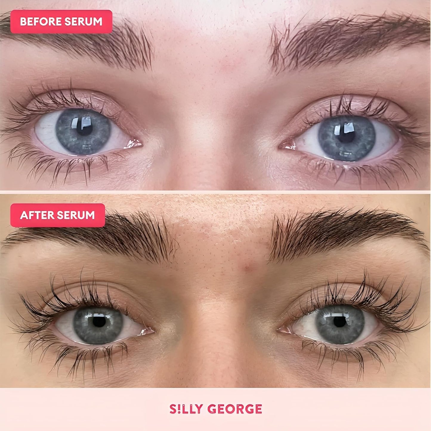 Silly George Eyelash Growth Serum for Thicker, Fuller, Longer & Bold Eyebrows, Premium Serum, Lashes & Brows Enhancer, (3ml, 0.1 Fl. oz)