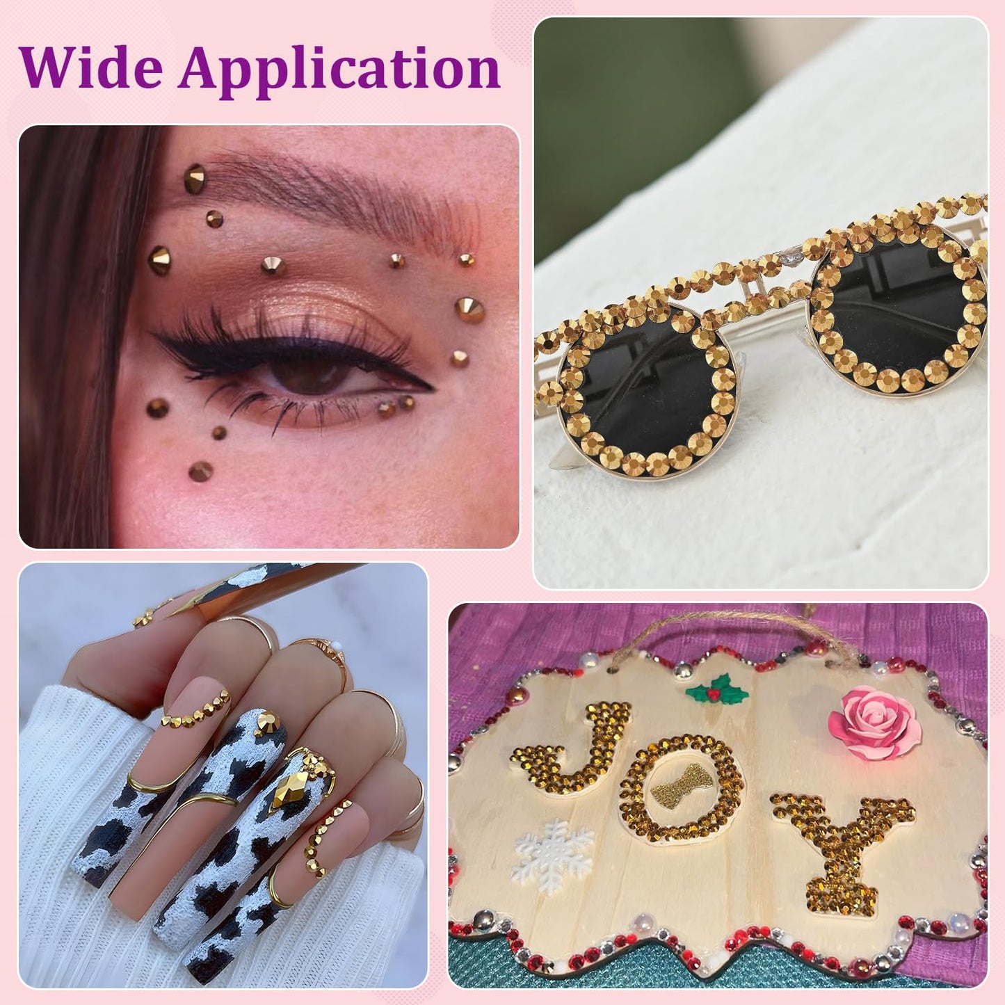 30000Pcs Mine Gold Rhinestones for Bedazzling with B7000 Jewelry Glue, Bedazzler Kit Flatback Gems, Resin Rhinestones for Crafting Crafts Clothing Shoes Fabric Nail Art Assorted Size 2/3/4/5/6mm