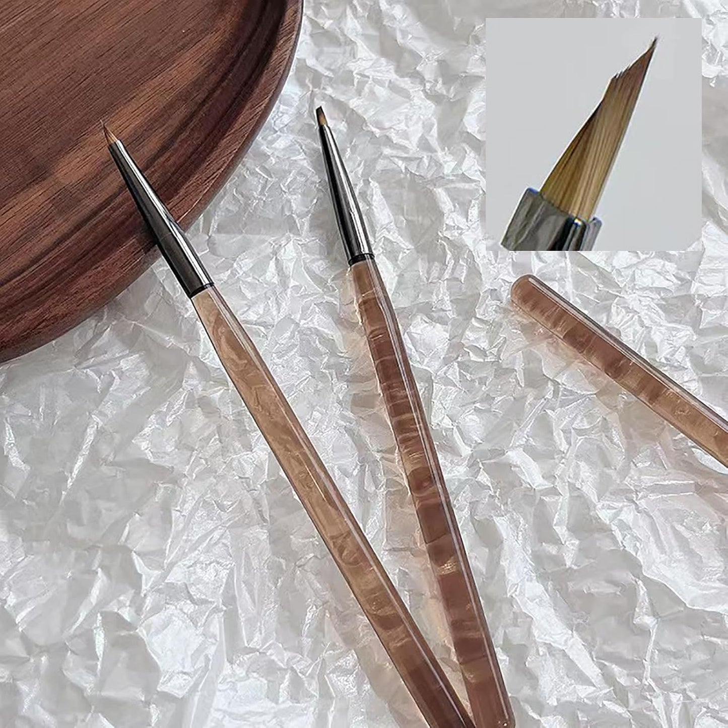 Nail Brush for Drawing Petals and Butterflies, Watercolor Paint Brushes for Oil Painting, Acrylic Paint Brushes(1 PACK) (dark brown)