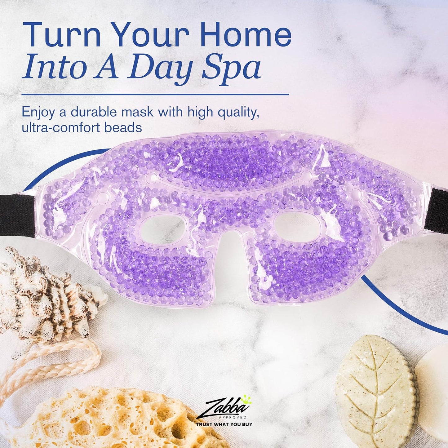 Eye Mask Get Rid of Puffy Eyes Migraine Relief, Sleeping, Travel Therapeutic Hot Cold Compress Pack With Cover Gel Beads, Spa Therapy Wrap for Sinus Pressure Face Puffiness Headaches Purple