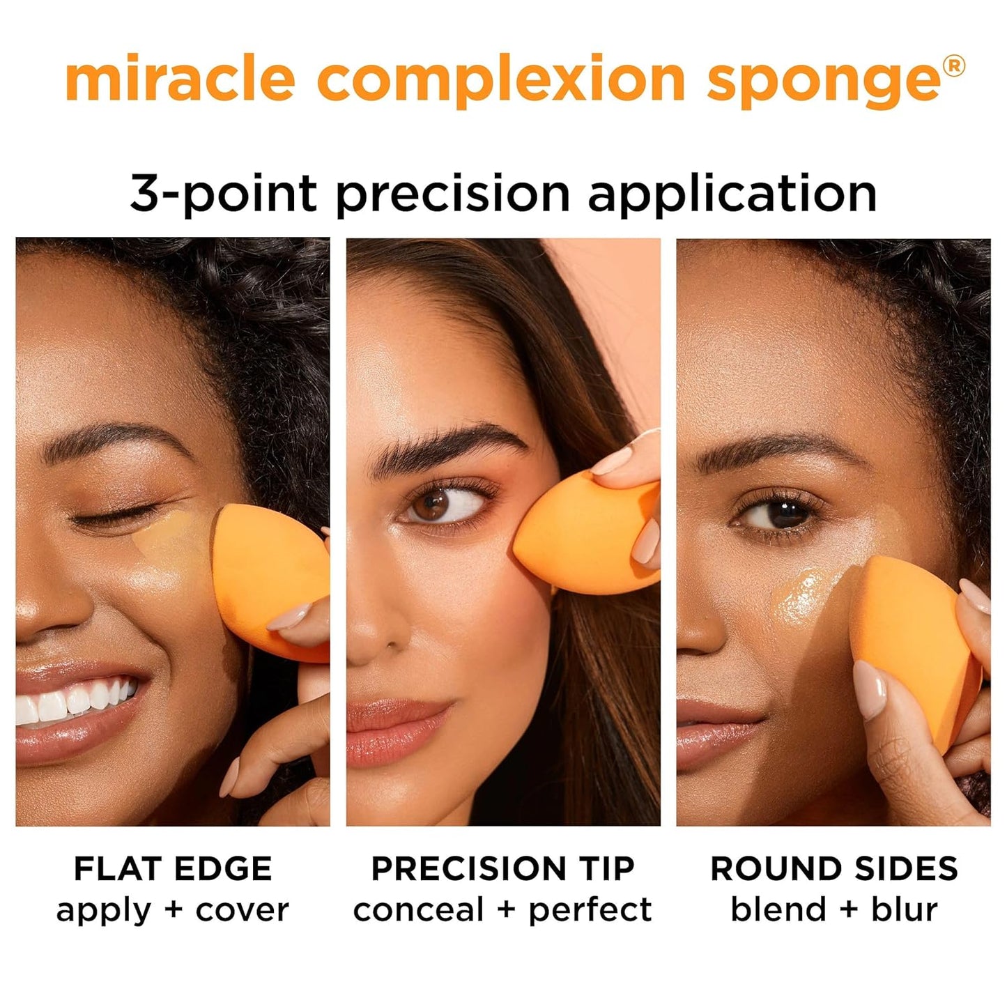 Real Techniques Ultimate Makeup Sponge Trio, Makeup Blending Sponges, For Liquid, Cream, & Powder Products, Powder & Foundation Sponges, Mini Makeup Sponge, Latex-Free Foam, Travel-Friendly, 3 Count