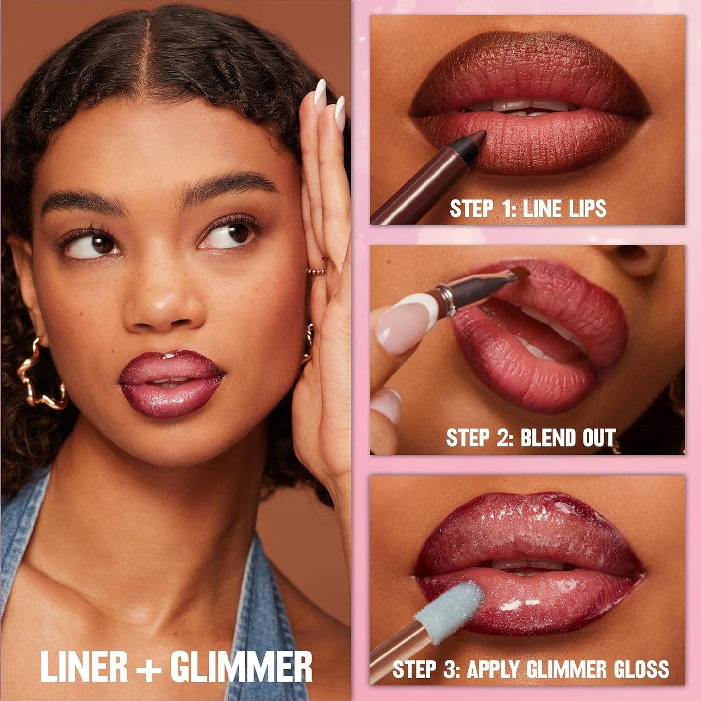 REVLON Super Lustrous Glimmer Gloss and ColorStay Multi-Liner Bundle, Glazed Almond and Off Roading, Pack of 2