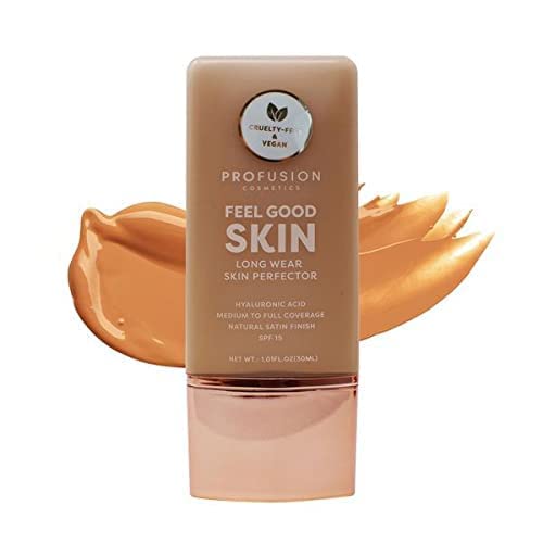 Profusion Cosmetics Lightweight Liquid Foundation for a Flawless and Elegant Radiance, Breathable Makeup for Improves Uneven Skin Tone, Cruelty-Free - Tan 5