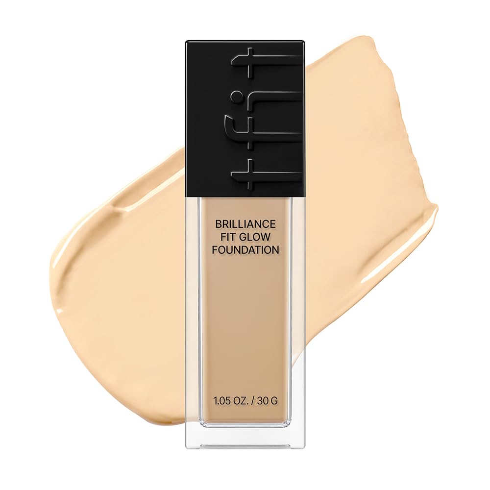 Brilliance Fit Glow Foundation - Full Coverage for Dry & Normal Skin, Radiant Finish, Long-lasting & Lightweight, Korean Makeup, 1.02 Fl Oz (W01 Vanilla, 1.02 Fl Oz)