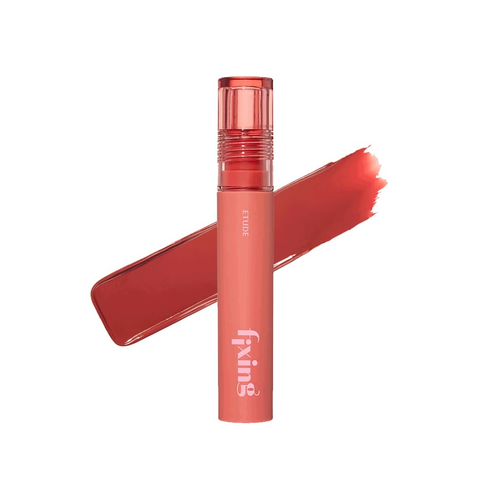 ETUDE Fixing Tint #02 Vintage Red (4g) | Long Lasting High Pigmented Liquid Lipstick | Waterproof Lightweight Matte Finish Lip Stain | Full Coverage | Korean Makeup, Kbeauty