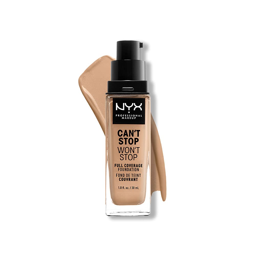 NYX PROFESSIONAL MAKEUP Can't Stop Won't Stop Foundation, 24h Full Coverage Matte Finish - Soft Beige