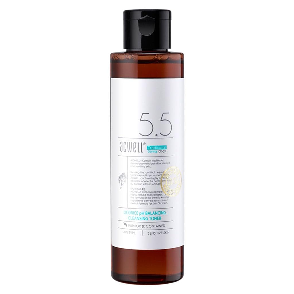 ACWELL Licorice pH Balancing Cleansing Toner 5.1 fl.oz. - PH5.5 Hydrating Makeup Cleansing Astringent - Skin Clearing, Reduce Pigmentation, Acne and Dark Spots