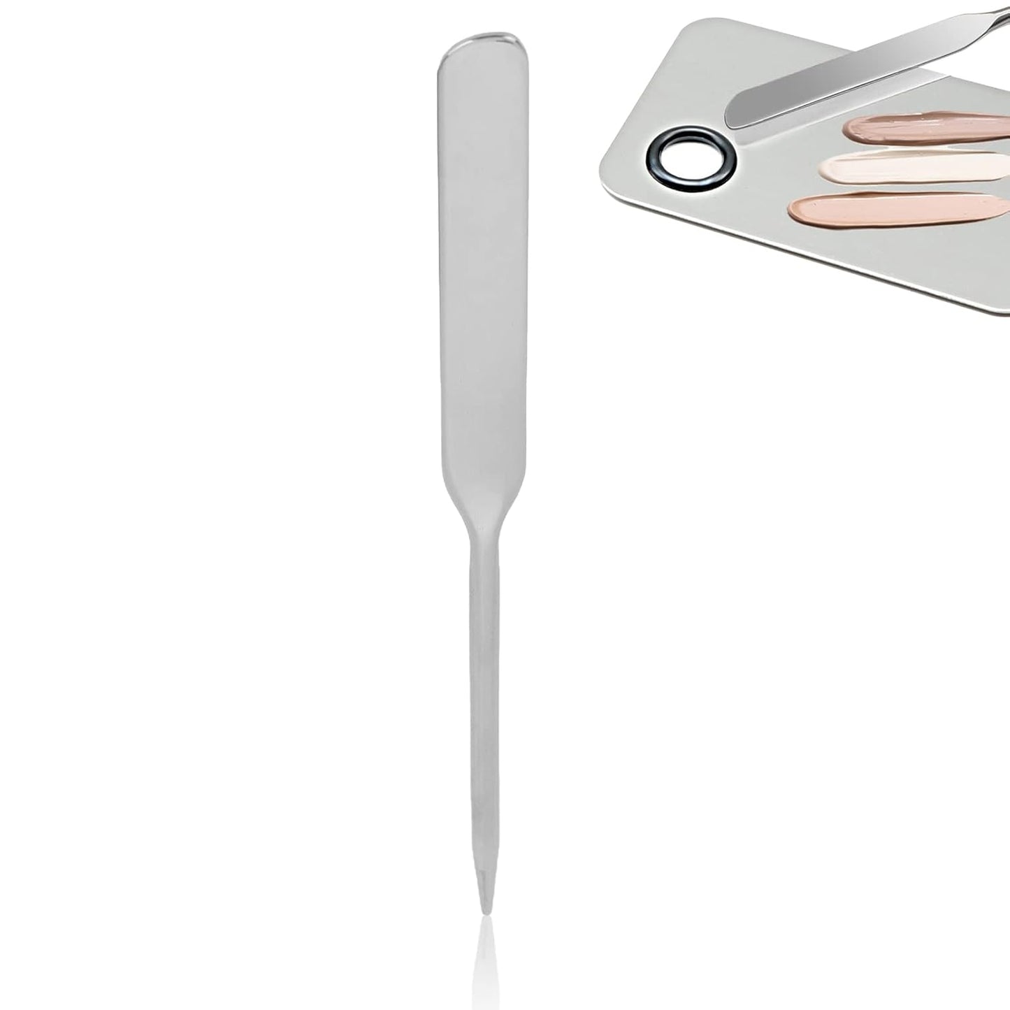 Makeup Spatula,Liquid Foundation Spatula, Stainless Steel Ergonomic Nail Art Makeup Stirring Rod, Durable Makeup Spatula Tool, Mini Makeup Spatula, Makeup Must Haves, for Makeup Art, makeup spatu